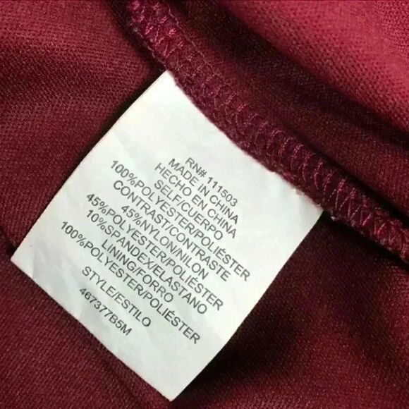 LUXOLOGY WOMEN'S MAROON LACE, ABOVE KNEE, LONG SLEEVE, LINED DRESS - Picture 6 of 10